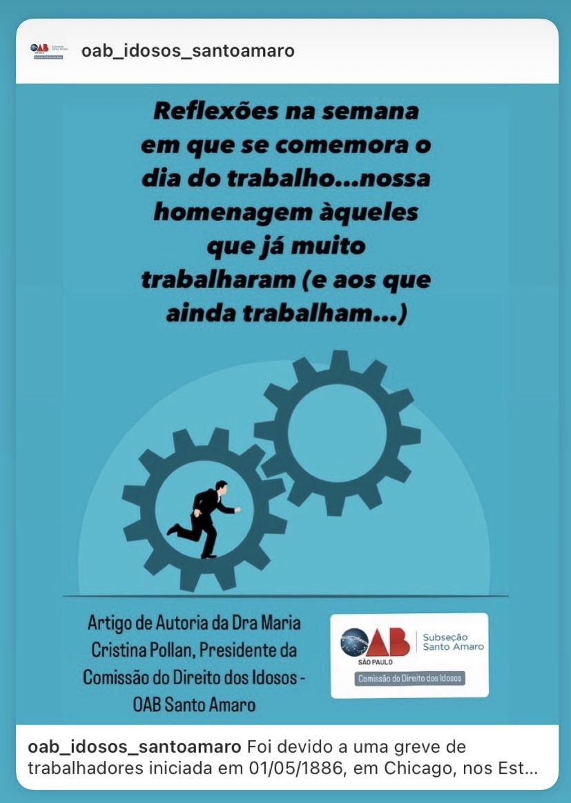 Reflexões na semana em que se comemora o dia do trabalho... nossa homenagem aqueles que já muito trabalharam (e aos que ainda trabalham)